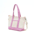 Two Tone Canvas Tote Bag - Pink Bow