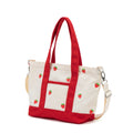 Two Tone Canvas Tote Bag - Strawberry