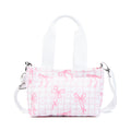 Mini Canvas Tote Bag with Print - Pink Gingham