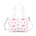 Mini Canvas Tote Bag with Print - Cherry Bow
