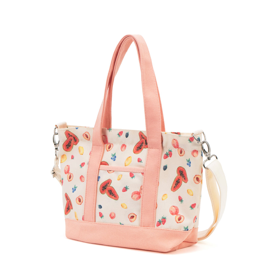 Two Tone Canvas Tote Bag - Summer Fruit