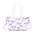 Mini Canvas Tote Bag with Print - Purple
