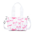 Mini Canvas Tote Bag with Print - Pink