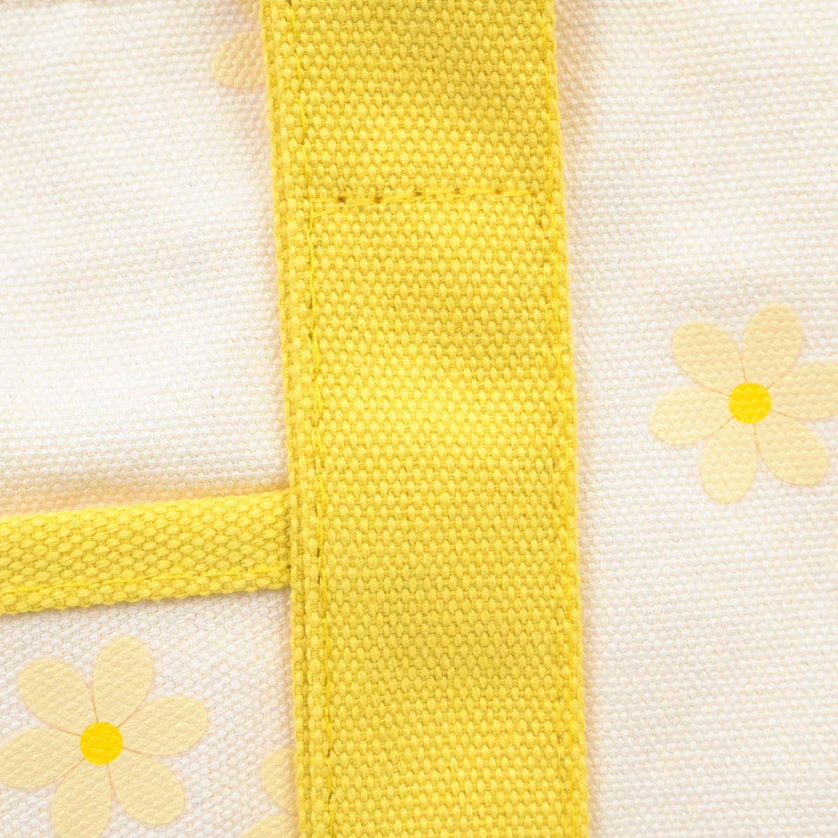 Two Tone Canvas Tote Bag - Yellow Daisy