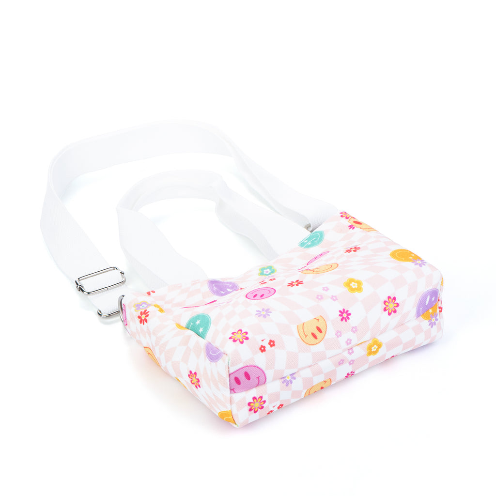 Mini Canvas Tote Bag with Print - Smiley