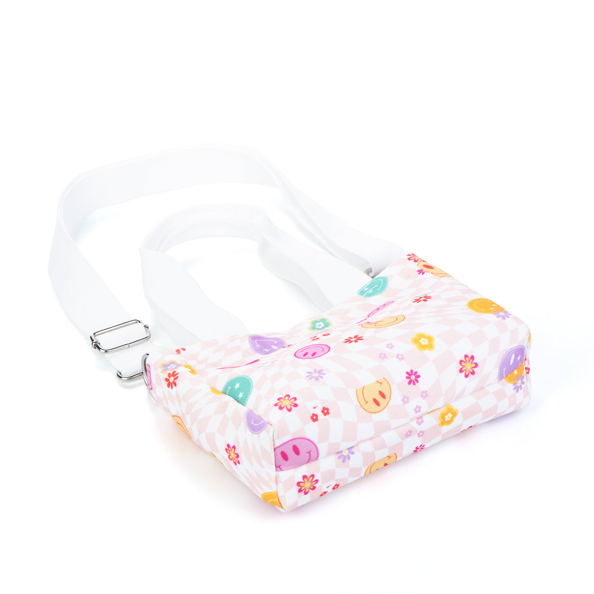 Mini Canvas Tote Bag with Print - Smiley