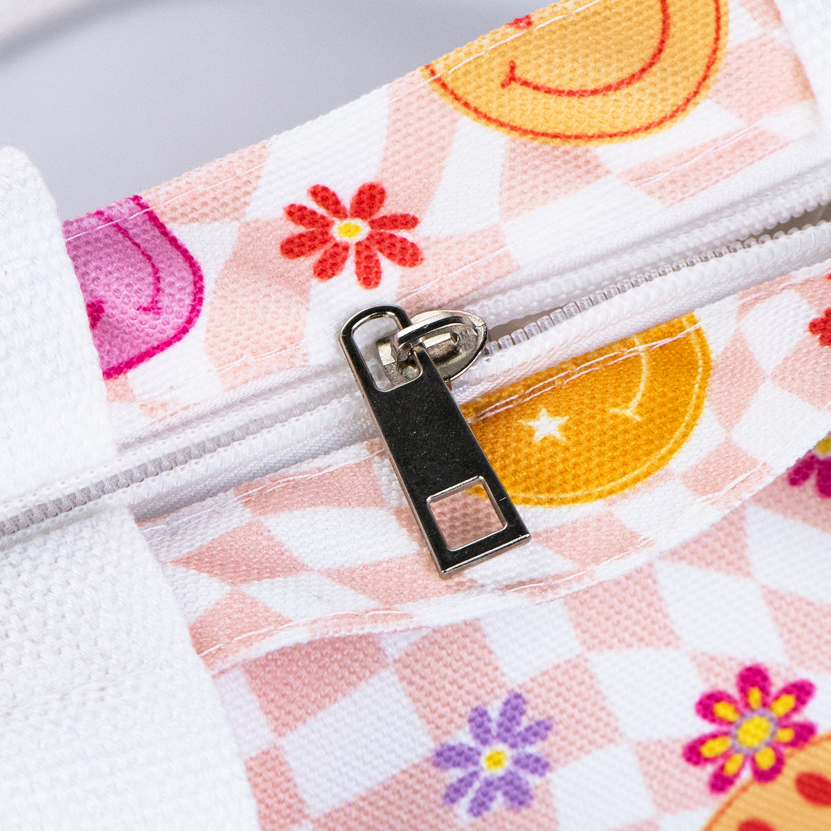 Mini Canvas Tote Bag with Print - Cherry Bow
