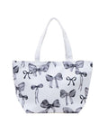Large Canvas Tote Bag - Black Bow