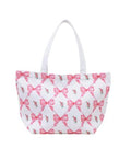 Large Canvas Tote Bag - Pink Bow Diamond